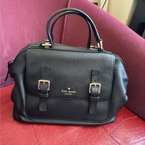 Kate Spade Black Satchel with Gold Accents